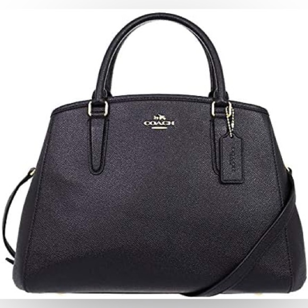 COACH F57527 SMALL MARGOT CARRYALL CROSSGRAIN LEATHER BLACK